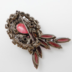Juliana D&E Brooch Earrings Amethyst Purple Rose Pink Givre Stripe Pin Set Book