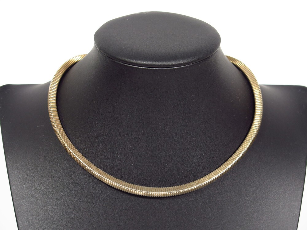 Vintage CORO Pegasus Gold Tone Square Snake Chain 16″ Choker Necklace