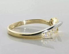 14K Two-Tone Gold Finish 1.00Ct Round Cut Lab Created Diamond Engagement Ring
