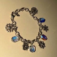 Vintage Brighton Snowflake Bracelet AB Iridescent Crystal Rhinestone Silver-Box