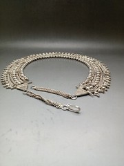 Woman’s Elegant Mexican Sterling Silver Choker Bib Necklace 94 Grams Quality