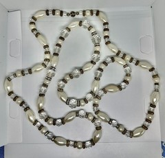 Vikki Carr Necklace Strass Faux Pearl Crystal Certificate Of Authenticity 54″