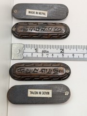 2 TIBETAN BUDDHIST MANTRA Design Dark Brown Hand Carved Himalayan Amulet Pendant