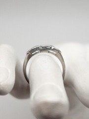 Vintage 1957 4 VS G Diamond Platinum Wedding Band Ring