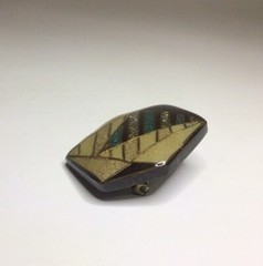 Abstract Lucite Acrylic Pin Brooch Hexagon Shaped 1 7/8 Inch x 1 7/8 Inch Vtg