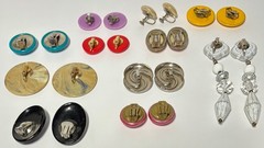 Colorful Lot of Vintage Retro Clip-on Earrings – Very good condition