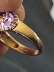 BBJ 925 Silver gold plated purple amethyst stones woman’s size 8