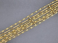 Vintage LISNER 7-Strand Link Necklace GOLDTONE 14-17″ BOHO CHIC Cocktail GYPSY
