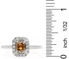 AIG 1.00 Ct Fancy Yellowish Diamond 18k White Gold Halo Ring – RM710