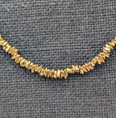 PZ Israel Vtg Gold Plated Sterling Nuggets Long Oval Box Chain 925 Necklace