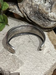 54. Vintage BOMA 925 Sterling Concave 21mm wide Cuff Bracelet 20.9g, 6 3/8″