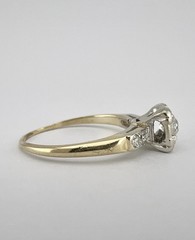 Antique ArtDeco Style LabCreated Diamond Old European Engagement 14K GoldFN Ring
