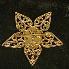 No brand Goldtone Star with Oval Black Stone Pin