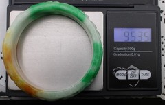 Chunky Vintage Carved Jadeite Jade Dragon Foo Dog 6.5″ Bangle Bracelet