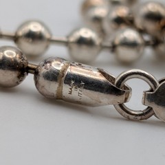 Vintage 925 Sterling Silver Heavy 5mm Military Bead Ball Chain Necklace 20” 27g