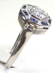 Antique Art Deco 1920’s Diamond Engagement Ring Size 7.25 UK-O 14KW Gold EGL USA