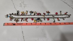 Vintage Tropicana Necklace Silver Wooden Animals Birds Chain Parrot Hearts 1960s