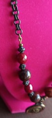 Rare Vintage Retired Grandmother Button Necklace ,Rhinestones, Marble Stones,…
