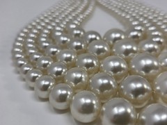 Vintage 5 Strand Graduated Faux Pearl Necklace 14 – 17 Inches Japan Ivory