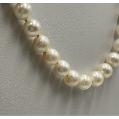 Vintage 14K Yellow Gold Clasp Hand Knotted Cultured Cream Pearl Necklace As Is