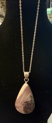 VTG Sterling Silver – Artisan Made Jasper Inlay Oval Necklace Pendant