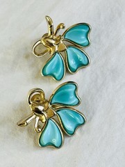 Vintage Barclay Thermoset Turquoise Earrings Screw Back Signed