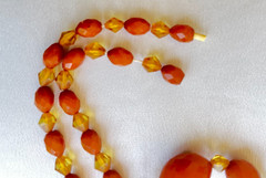 Vintage Butterscotch Grape Bead Bakelite Necklace Amber Color Art Deco Style