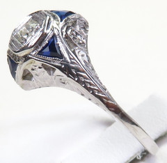 Antique Art Deco 1920’s Diamond Engagement Ring 14K-18K Size 6 UK-L1/2 EGL USA