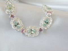 Sterling Silver 925 Mint Green Topaz Gemstone Tennis Bracelet 7.5″
