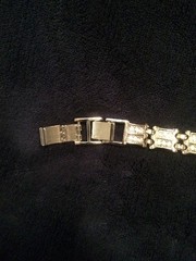 Vintage Rhinestone Bracelet Heavy Silvertone Unbranded 7.5 To 8.5 in With Link