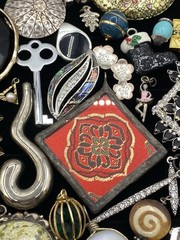 Vintage-Now Jewelry Lot Of 120 Pendants & Charms For Necklaces Enamel Rhinestone