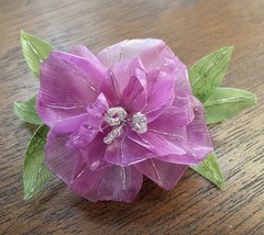 Vintage Authentic Portuguese FISH SCALE FLOWER Brooch Pin Santo Amaro Pico EUC