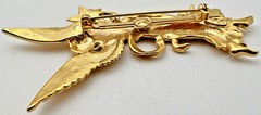 FAIRY/ ANGEL WITH IRIDESCENT STAR GOLDTONE BROOCH/ PIN SIGNED JJ 3″ TALL