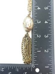 Vintage Faux Baroque Pearl Pendant Necklace Gold Tone Opera Length