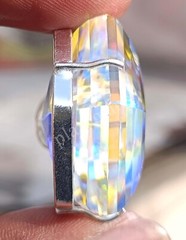 110 CT Hexagon Mystic Topaz 925 Sterling Silver Bi Color Pendant Gems 5MRK