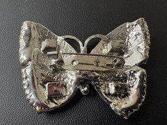 Sky Blue Enamel Crystal Butterfly Brooch