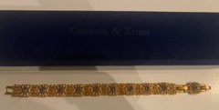 Camrose & Kross Jacqueline Kennedy Light Blue And Crystal Square Gold Bracelet