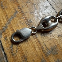 Vintage Sterling Silver Mariner Puffy Link Bracelet Italy 7.75” Long 0.5” Wide