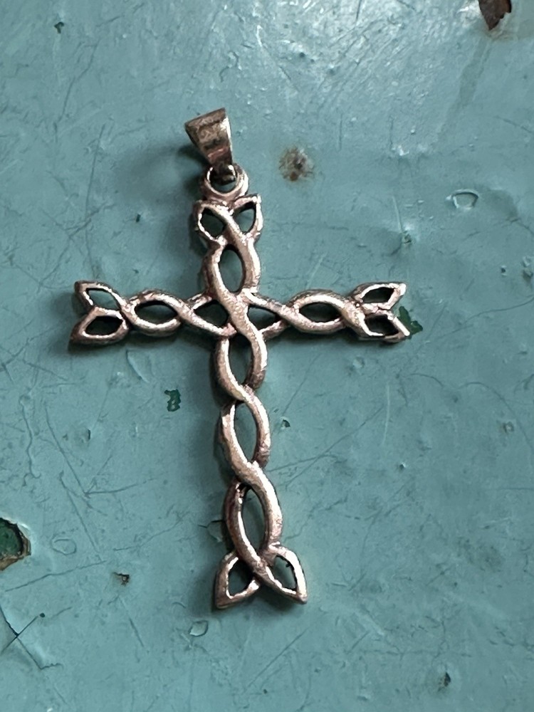 Bronze viking cross Pendant Norway Norwegian vintage estate 2190