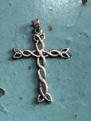 Bronze viking cross Pendant Norway Norwegian vintage estate 2190