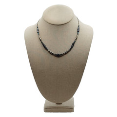 Southwestern Style Multi Color Blue Stone and Metal Vintage Necklace 17 Inch