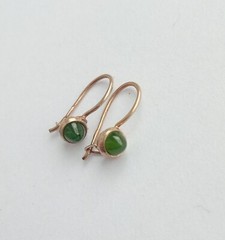 Vintage Earrings Nephrite Stone silver 875 test star USSR tsmes Women Jewelry