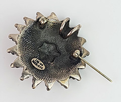 Vintage Mexico Sterling Silver 925 Starburst Brooch Pin Oxidized Artisan 1.25 in