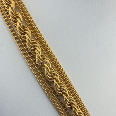 Vintage Multi Strand Gold Tone Necklace Goldette Layered Chains 20″