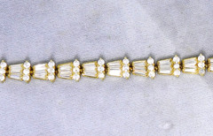 Sterling Silver 925 Vermeil Fancy CZ Tennis Bracelet Baguettes & Rounds ~ 7 1/4″