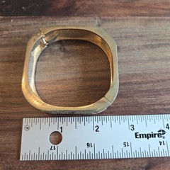 Vintage Hinged Bangle Bracelet Snake Skin Unique Square Shape