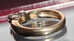 14k multi tone gold ring 0.11ct diamond solitaire engagement 1920’s 4.15g sz5.25
