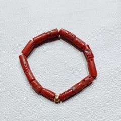 Vintage Red Coral Bracelet Natural Coral Stretchable Handmade Gemstone Jewelry