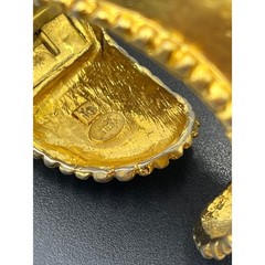 Les Bernard VO Vogue Vintage Signed Hammered Gold Cuff Bracelet Rhinestones