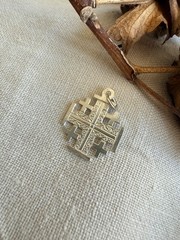Vintage sterling silver pendant jerusalem cross